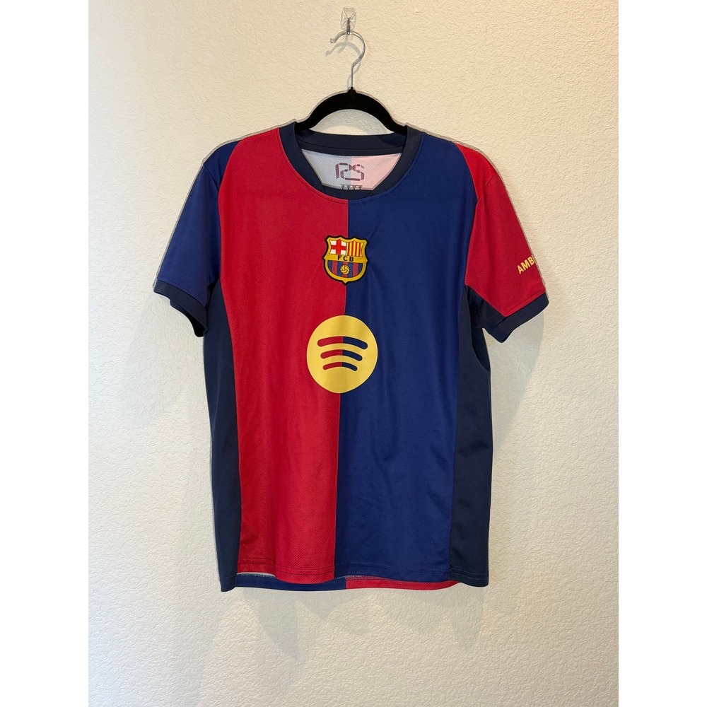 RS Men FC Barcelona Lamine Yamal 19 Jersey Red Blue Small